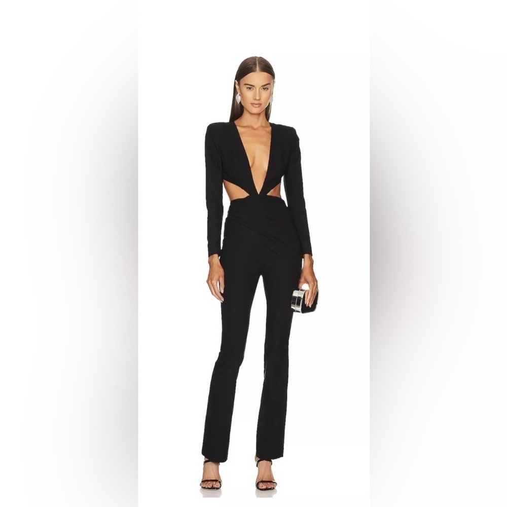 Michael Costello Black Cutout Jumpsuit